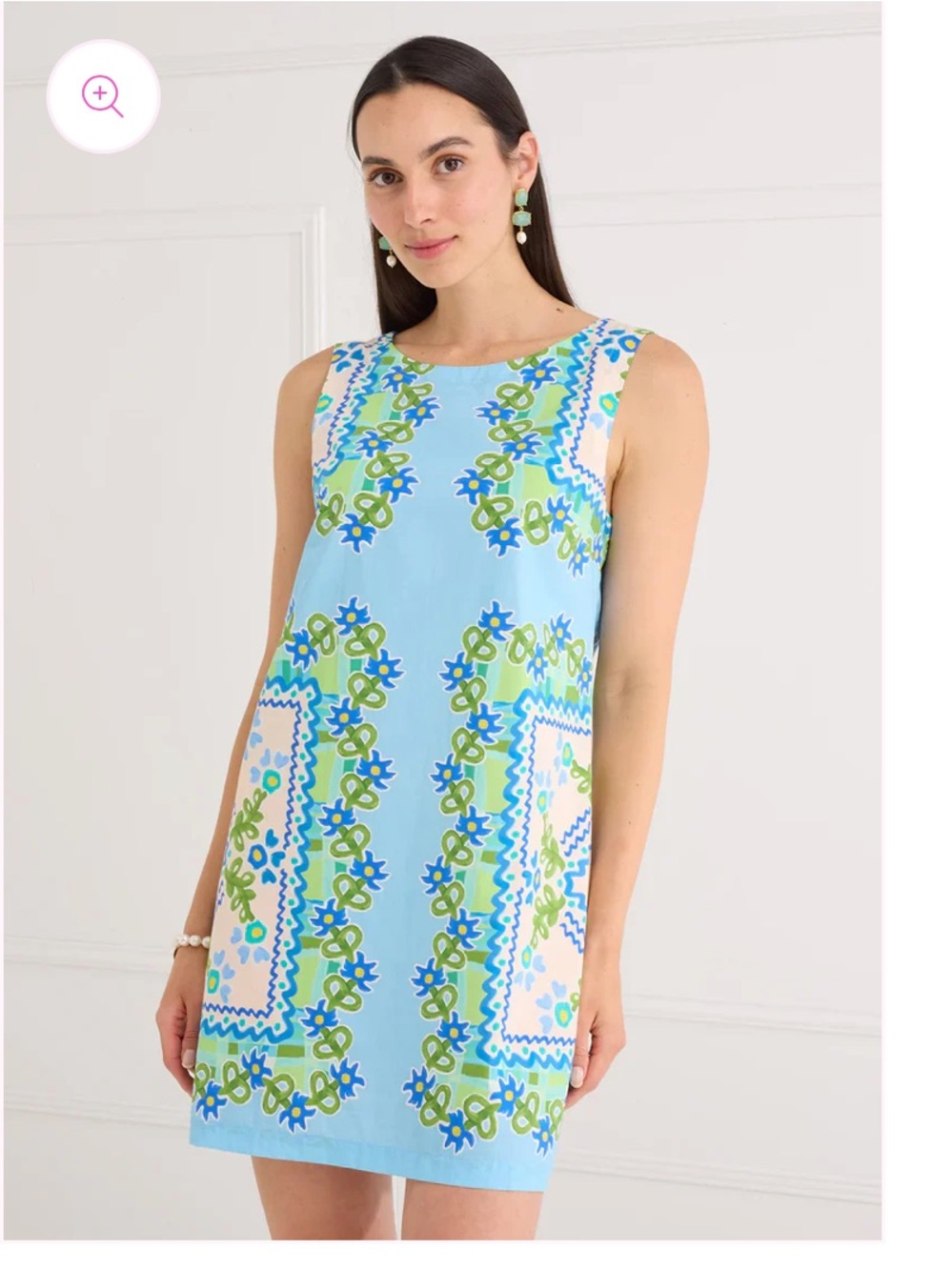 Blue Floral Shift Mini Dress